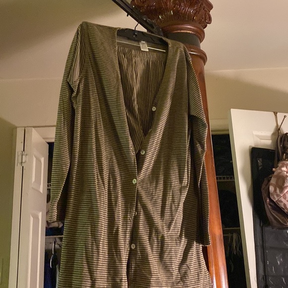 2pcs pant suit brown and beige jeggings type - Picture 3 of 8